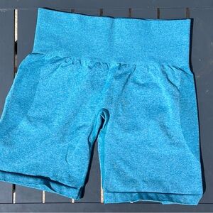 NVGTN Blue High-Rise Seamless Shorts